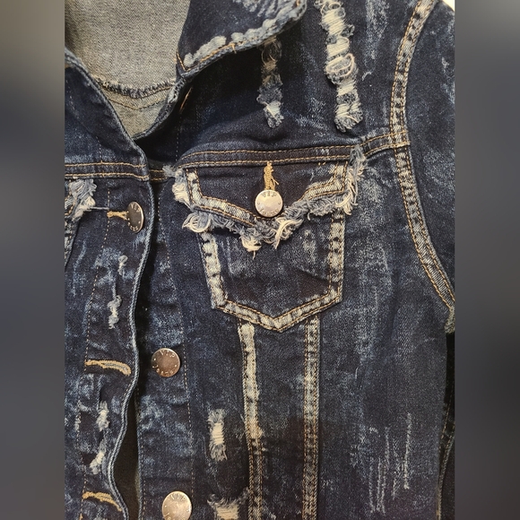 V.I.P Jeans size S juniors blue jean cropped jacket - Picture 11 of 11